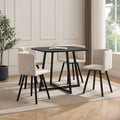 Dusklia - Ava Space Saver 4 Seater Dining Table and Chairs - Black/Stone