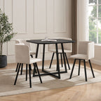 Dusklia - Ava Space Saver 4 Seater Dining Table and Chairs - Black/Stone