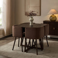 Dusklia - Ava Space Saver 4 Seater Dining Table and Chairs - Cappuccino