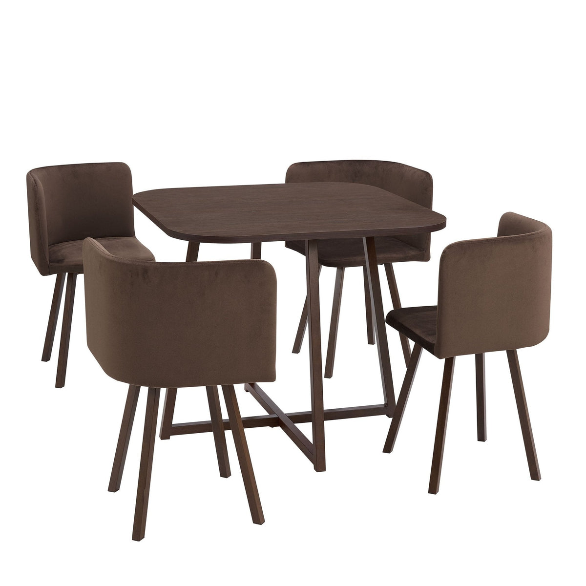 Dusklia - Ava Space Saver 4 Seater Dining Table and Chairs - Cappuccino