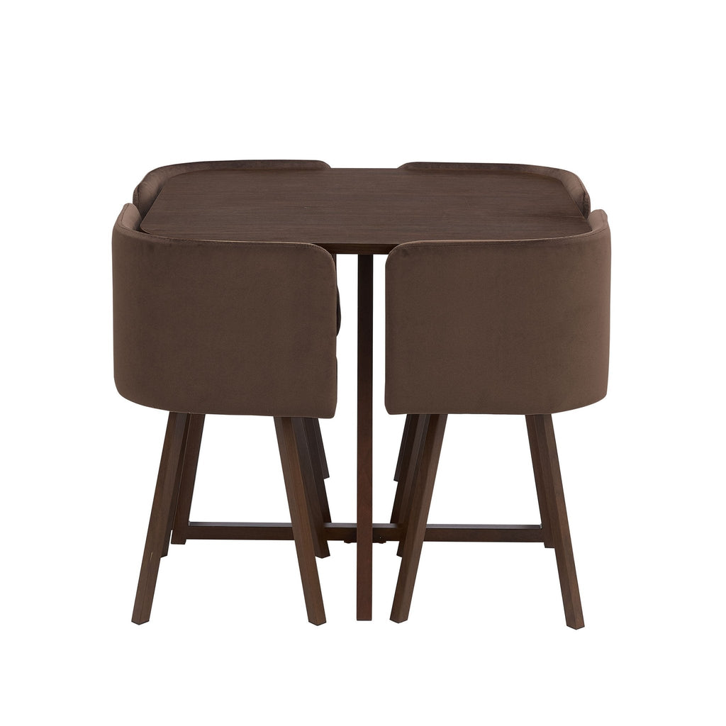 Dusklia - Ava Space Saver 4 Seater Dining Table and Chairs - Cappuccino