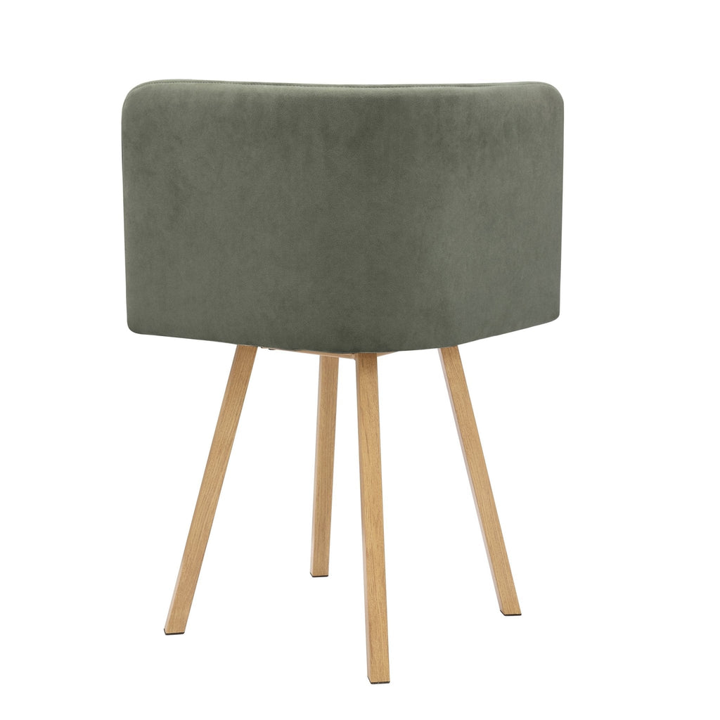 Dusklia - Ava Space Saver 4 Seater Dining Table and Chairs - Light Wood/Green