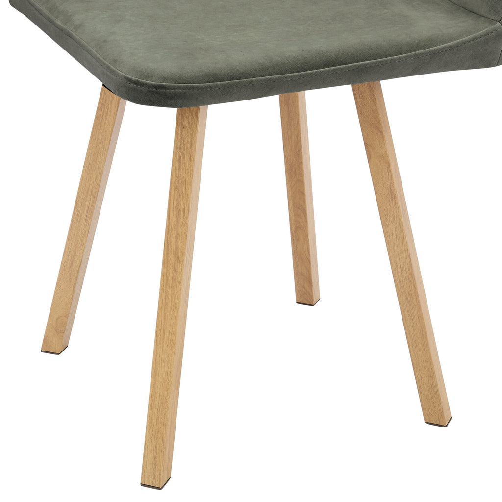Dusklia - Ava Space Saver 4 Seater Dining Table and Chairs - Light Wood/Green