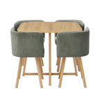 Dusklia - Ava Space Saver 4 Seater Dining Table and Chairs - Light Wood/Green