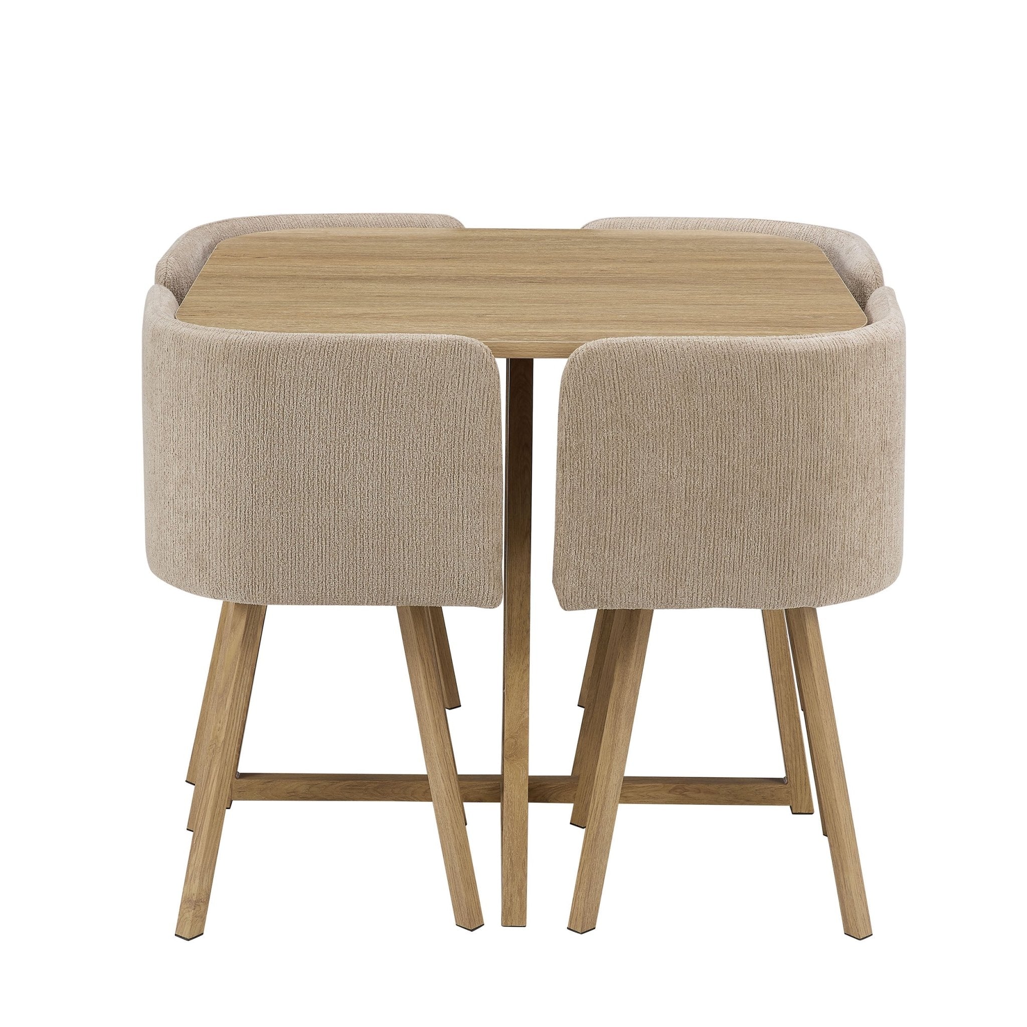 Dusklia - Ava Space Saver 4 Seater Dining Table and Chairs - Mushroom