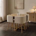 Dusklia - Ava Space Saver 4 Seater Dining Table and Chairs - Mushroom