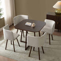 Dusklia - Ava Space Saver 4 Seater Dining Table and Chairs - Walnut/Stone