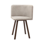 Dusklia - Ava Space Saver 4 Seater Dining Table and Chairs - Walnut/Stone