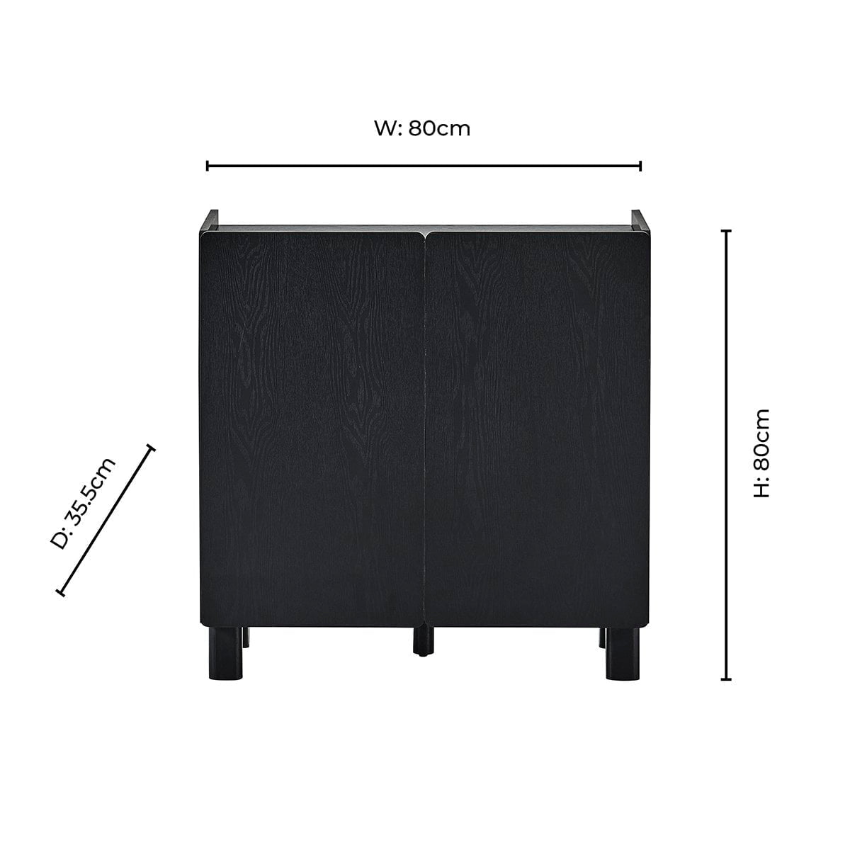 Buffet 2 portes Avalon - Effet bois noir