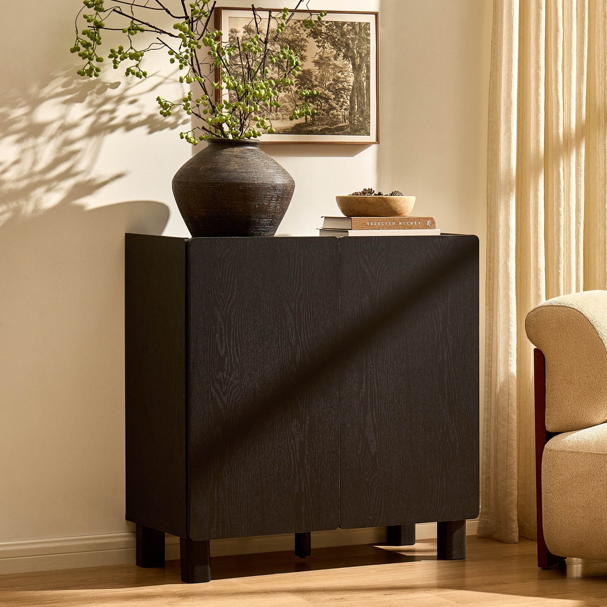 Buffet 2 portes Avalon - Effet bois noir