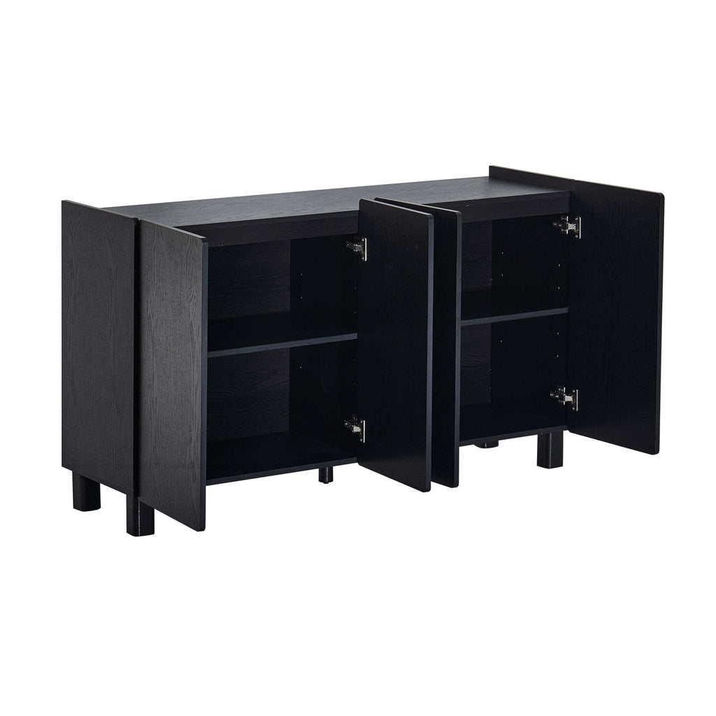 Dusklia - Avalon 4 Door Sideboard - Black Wood Effect