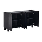 Dusklia - Avalon 4 Door Sideboard - Black Wood Effect