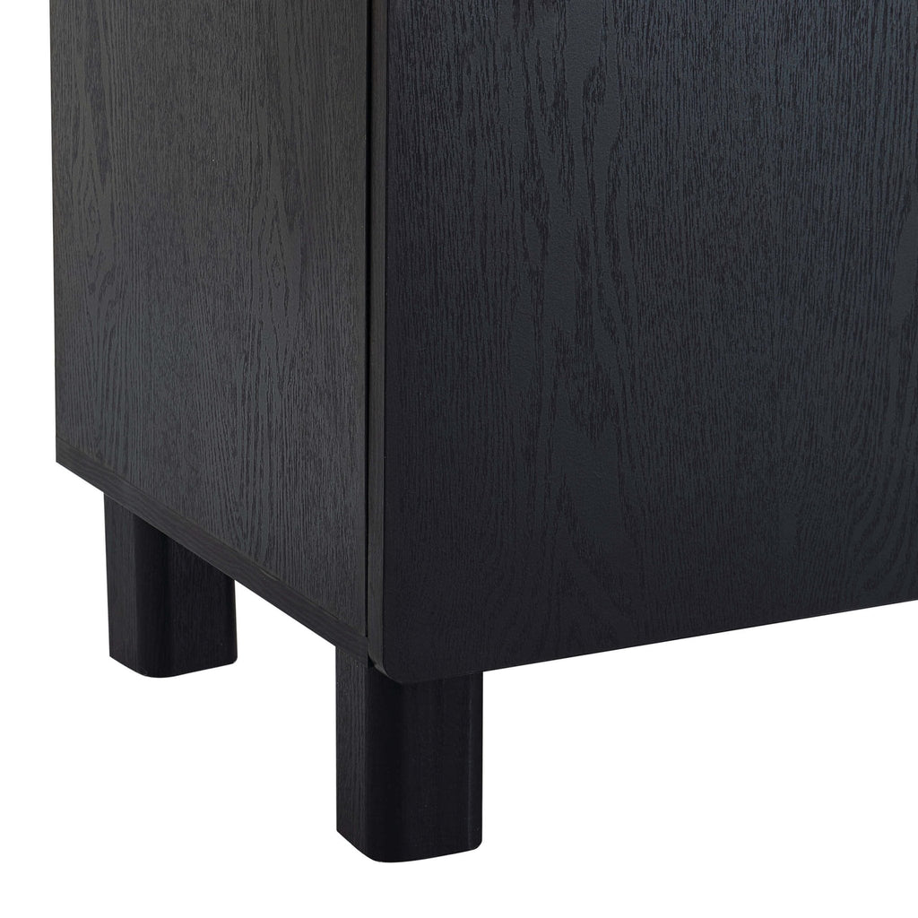Dusklia - Avalon 4 Door Sideboard - Black Wood Effect