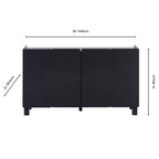 Dusklia - Avalon 4 Door Sideboard - Black Wood Effect
