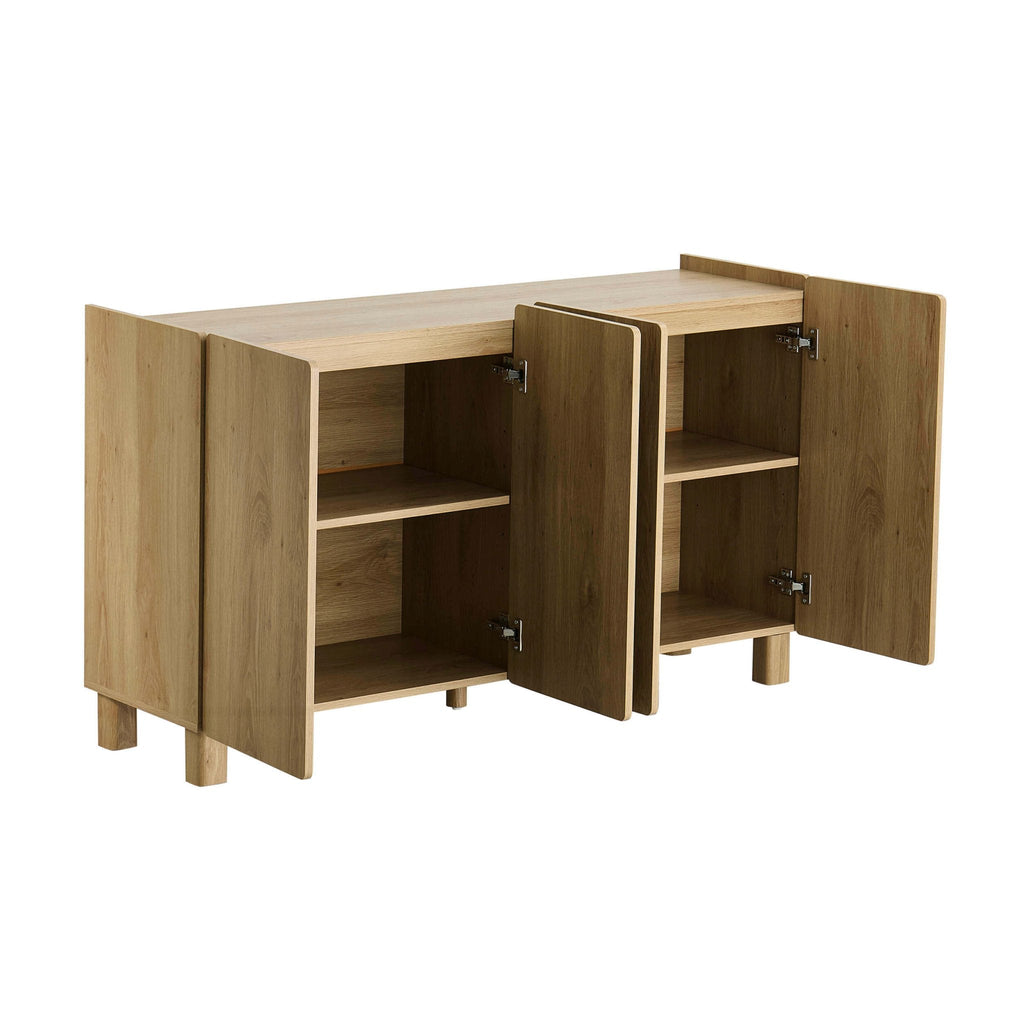Dusklia - Avalon 4 Door Sideboard - Light Oak Effect