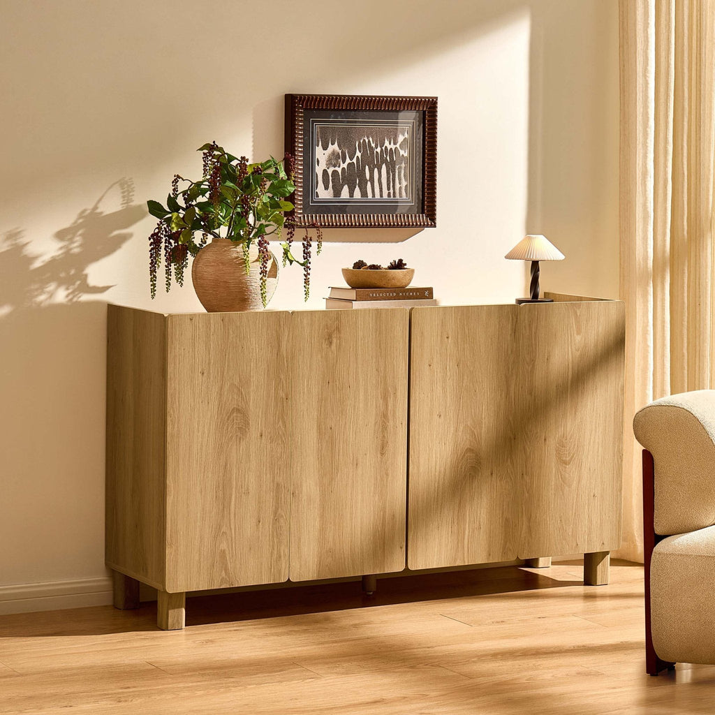 Dusklia - Avalon 4 Door Sideboard - Light Oak Effect