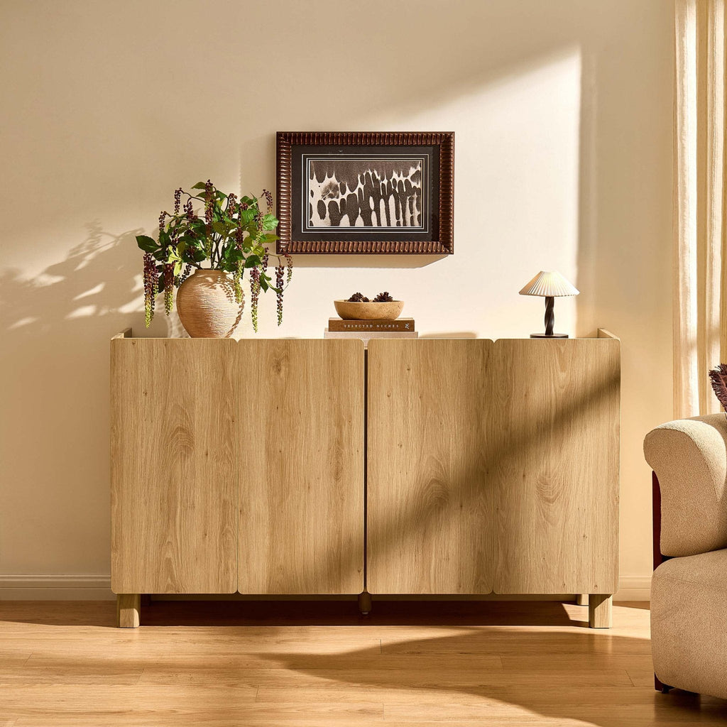 Dusklia - Avalon 4 Door Sideboard - Light Oak Effect
