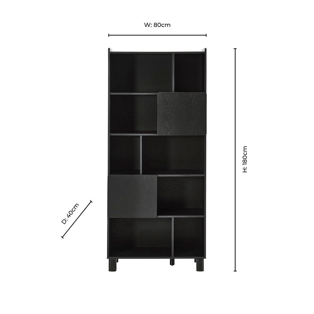 Dusklia - Avalon Shelving Unit - Black Wood Effect
