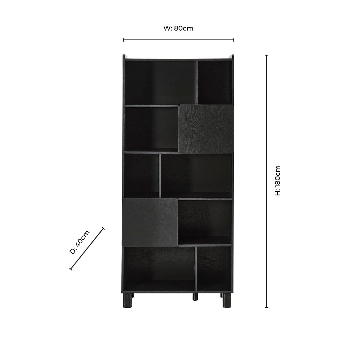 Dusklia - Avalon Shelving Unit - Black Wood Effect