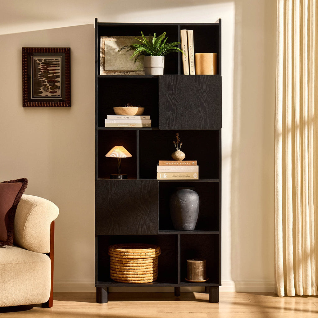 Dusklia - Avalon Shelving Unit - Black Wood Effect
