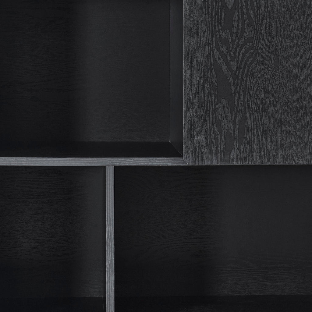 Dusklia - Avalon Shelving Unit - Black Wood Effect