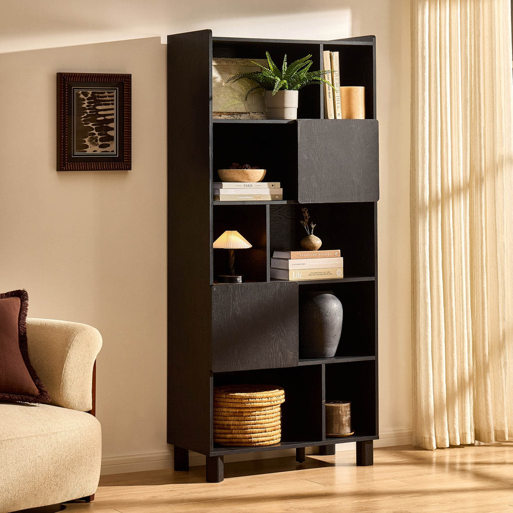 Dusklia - Avalon Shelving Unit - Black Wood Effect