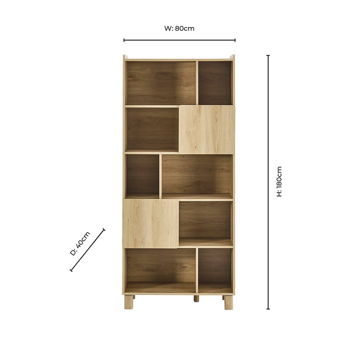 Dusklia - Avalon Shelving Unit - Light Oak Effect