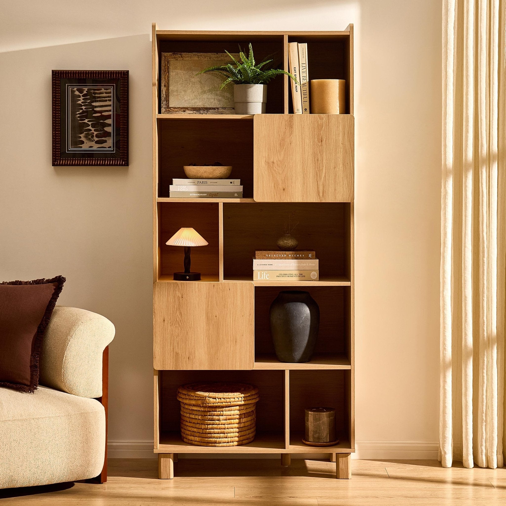 Dusklia - Avalon Shelving Unit - Light Oak Effect