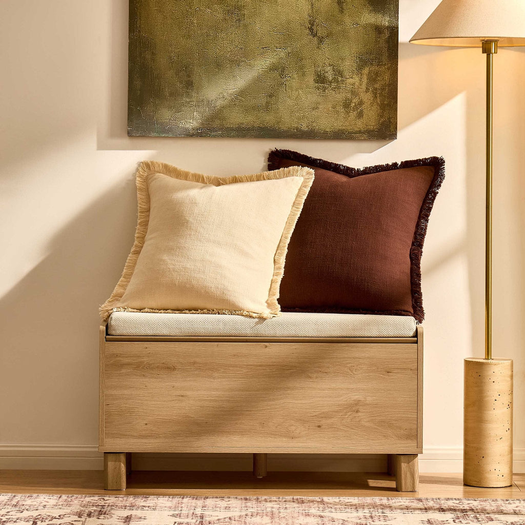 Dusklia - Avalon Storage Bench - Light Oak Effect