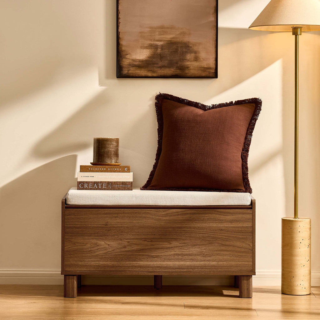 Dusklia - Avalon Storage Bench - Medium Wood