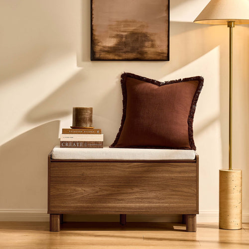 Dusklia - Avalon Storage Bench - Medium Wood