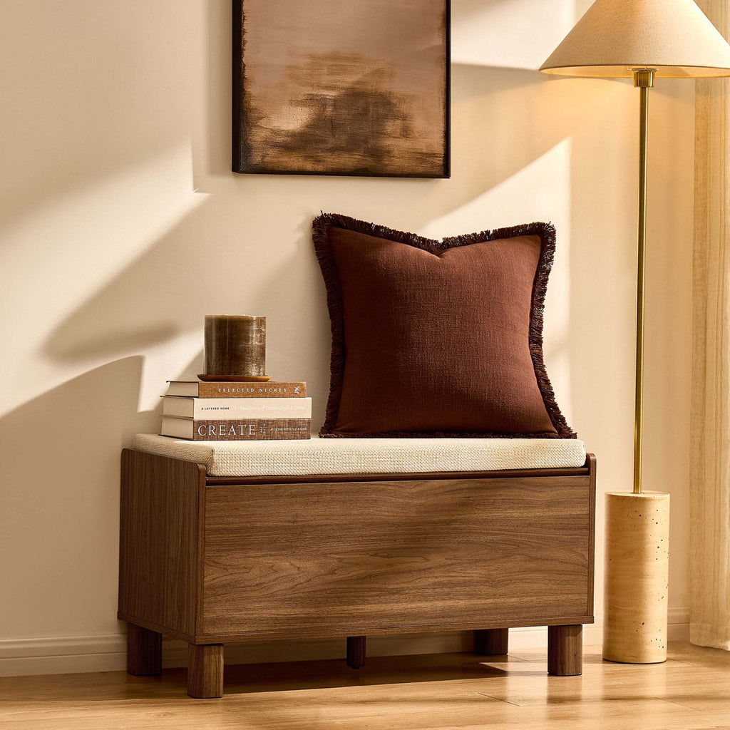 Dusklia - Avalon Storage Bench - Medium Wood