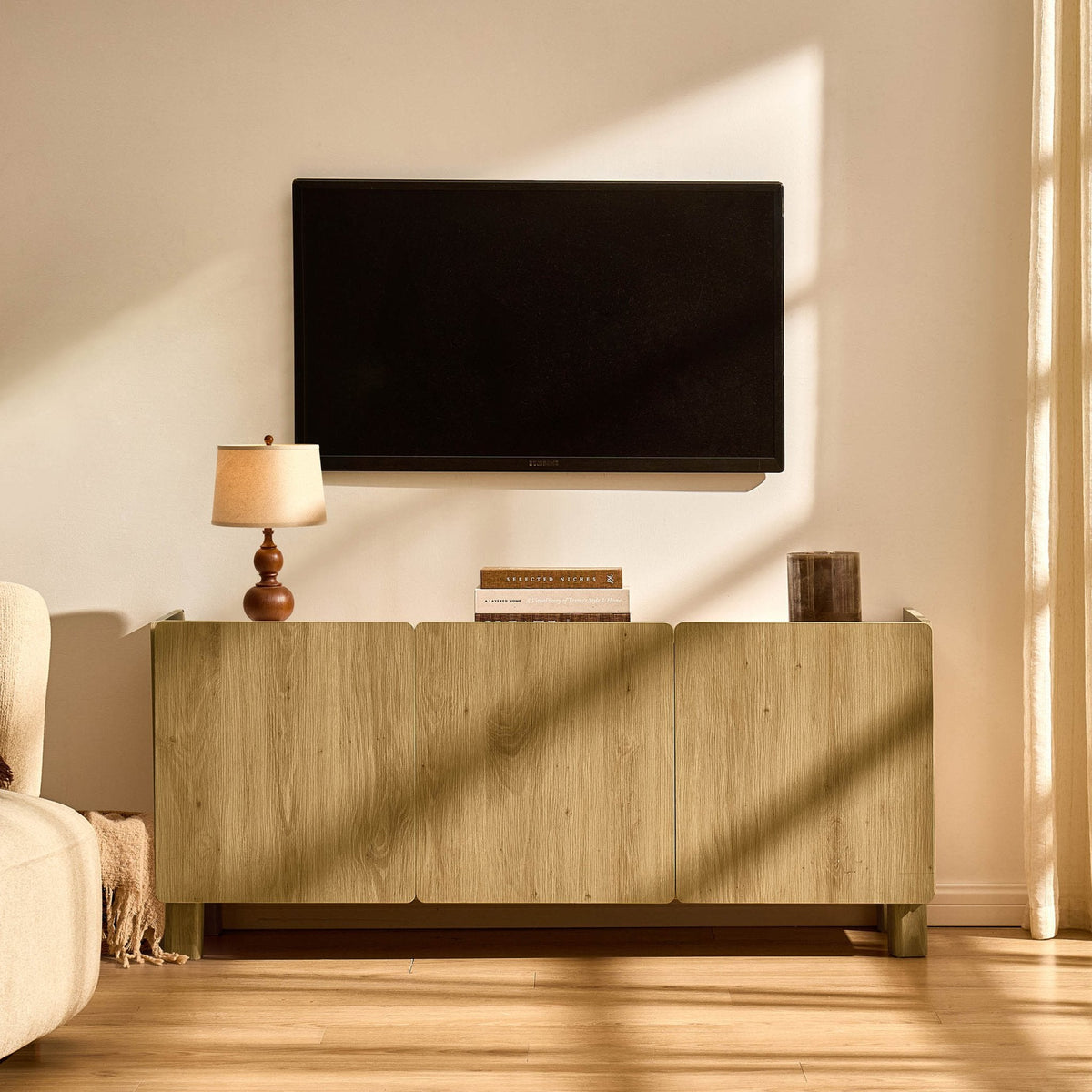 Dusklia - Avalon TV Unit for TVs up to 50 - Light Oak Effect