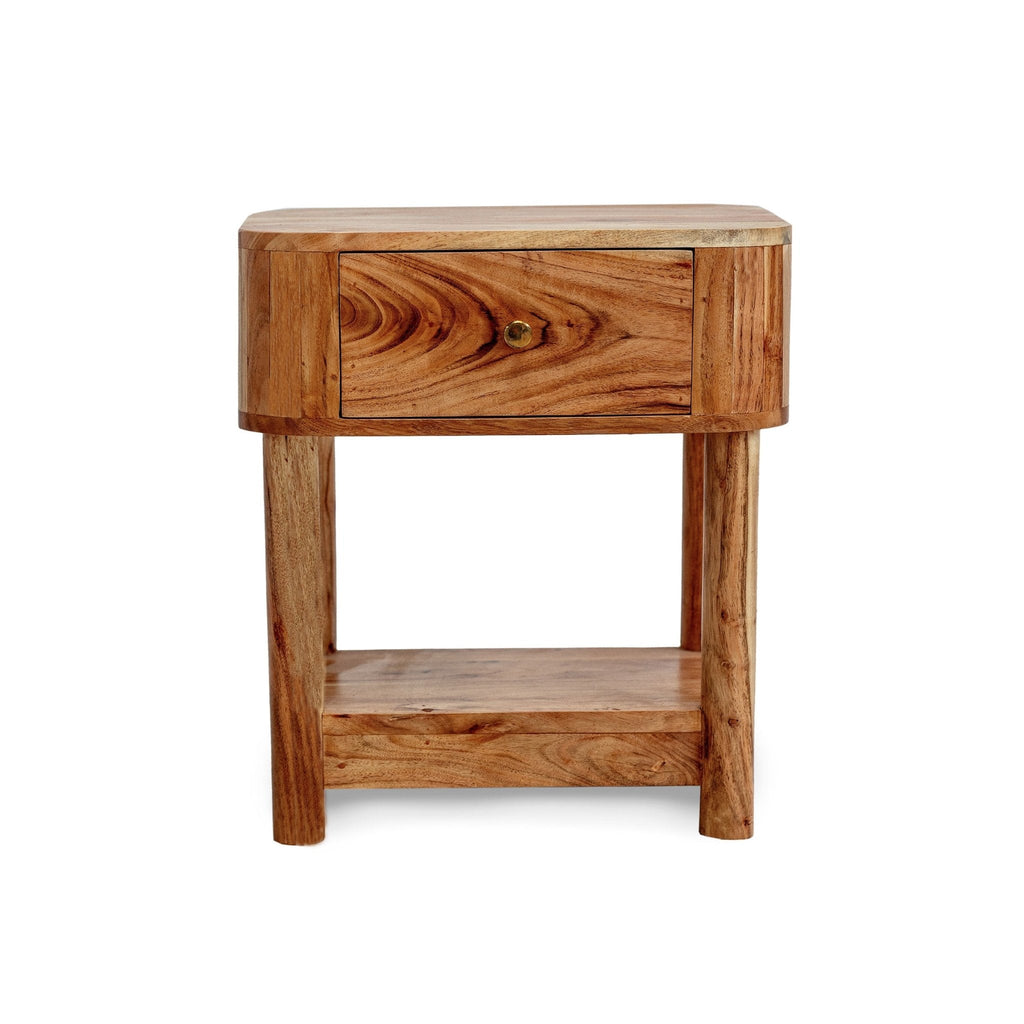 Dusklia - Avery Acacia Wood 1 Drawer Nightstand - Natural