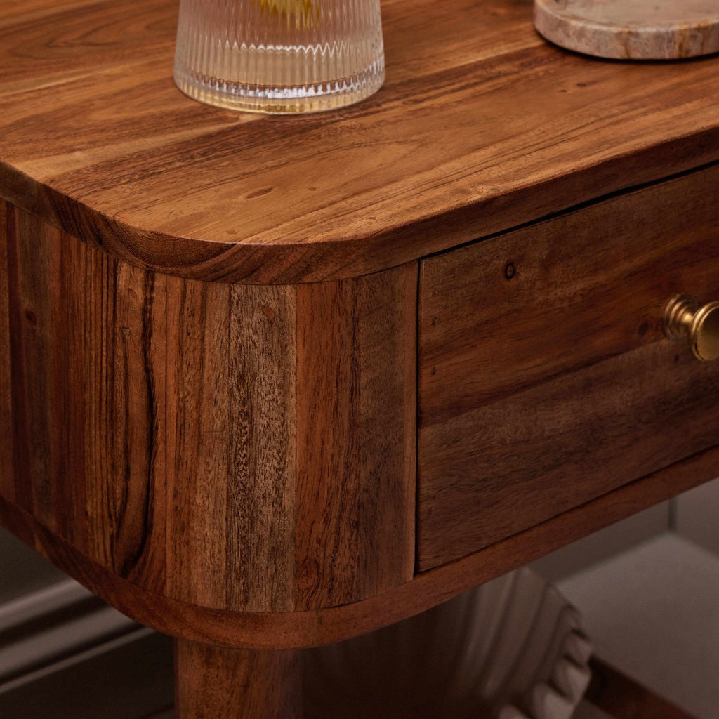 Dusklia - Avery Acacia Wood 1 Drawer Nightstand - Natural