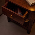 Dusklia - Avery Acacia Wood 1 Drawer Nightstand - Walnut
