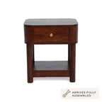 Dusklia - Avery Acacia Wood 1 Drawer Nightstand - Walnut