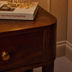 Dusklia - Avery Acacia Wood 1 Drawer Nightstand - Walnut