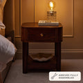 Dusklia - Avery Acacia Wood 1 Drawer Nightstand - Walnut