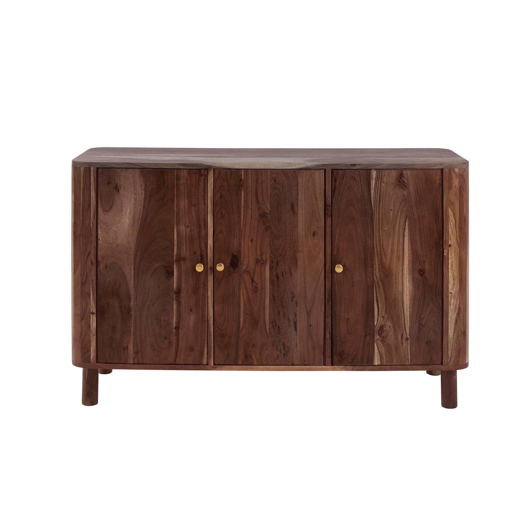 Dusklia - Avery Acacia Wood 3 Door Sideboard - Walnut