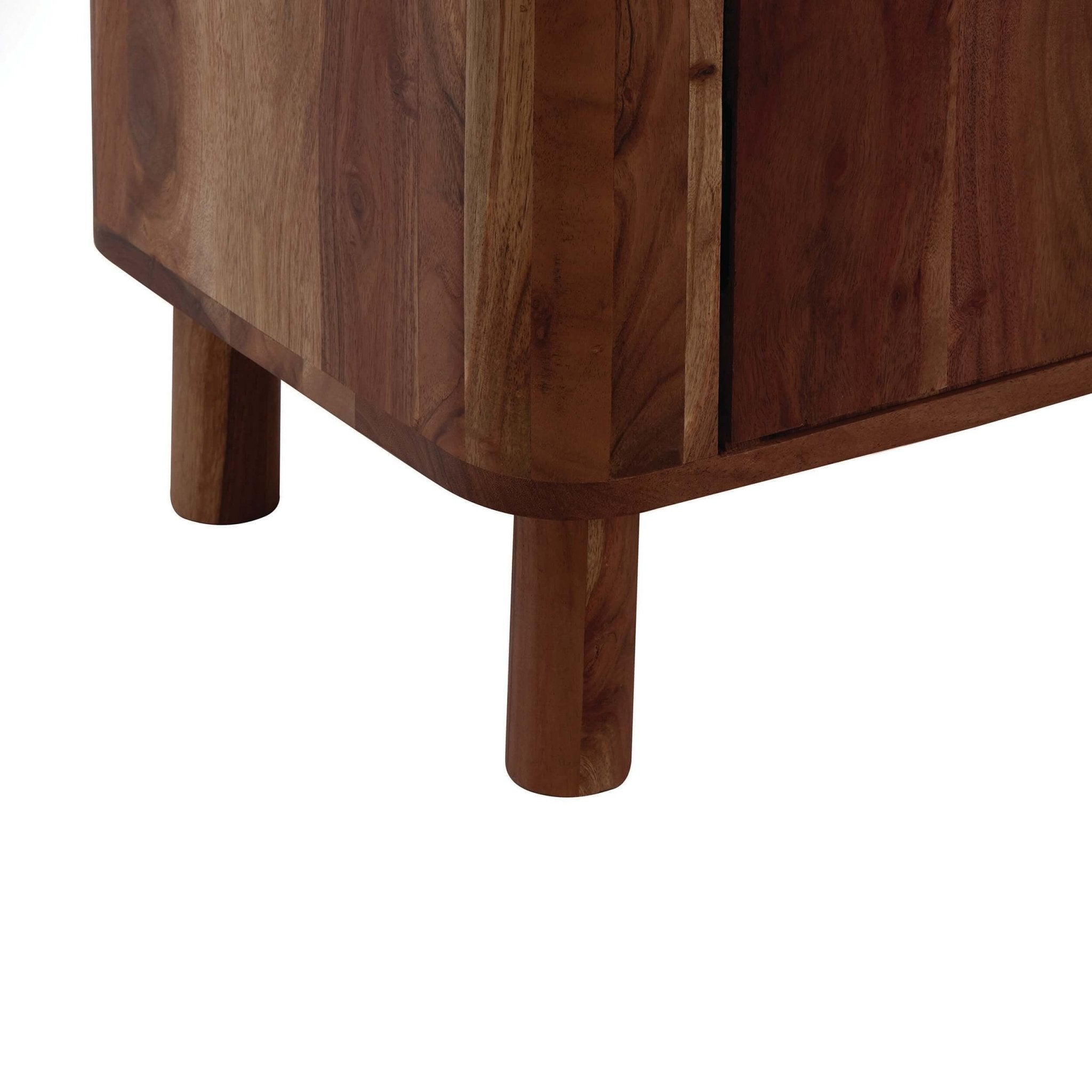 Dusklia - Avery Acacia Wood 3 Door Sideboard - Walnut