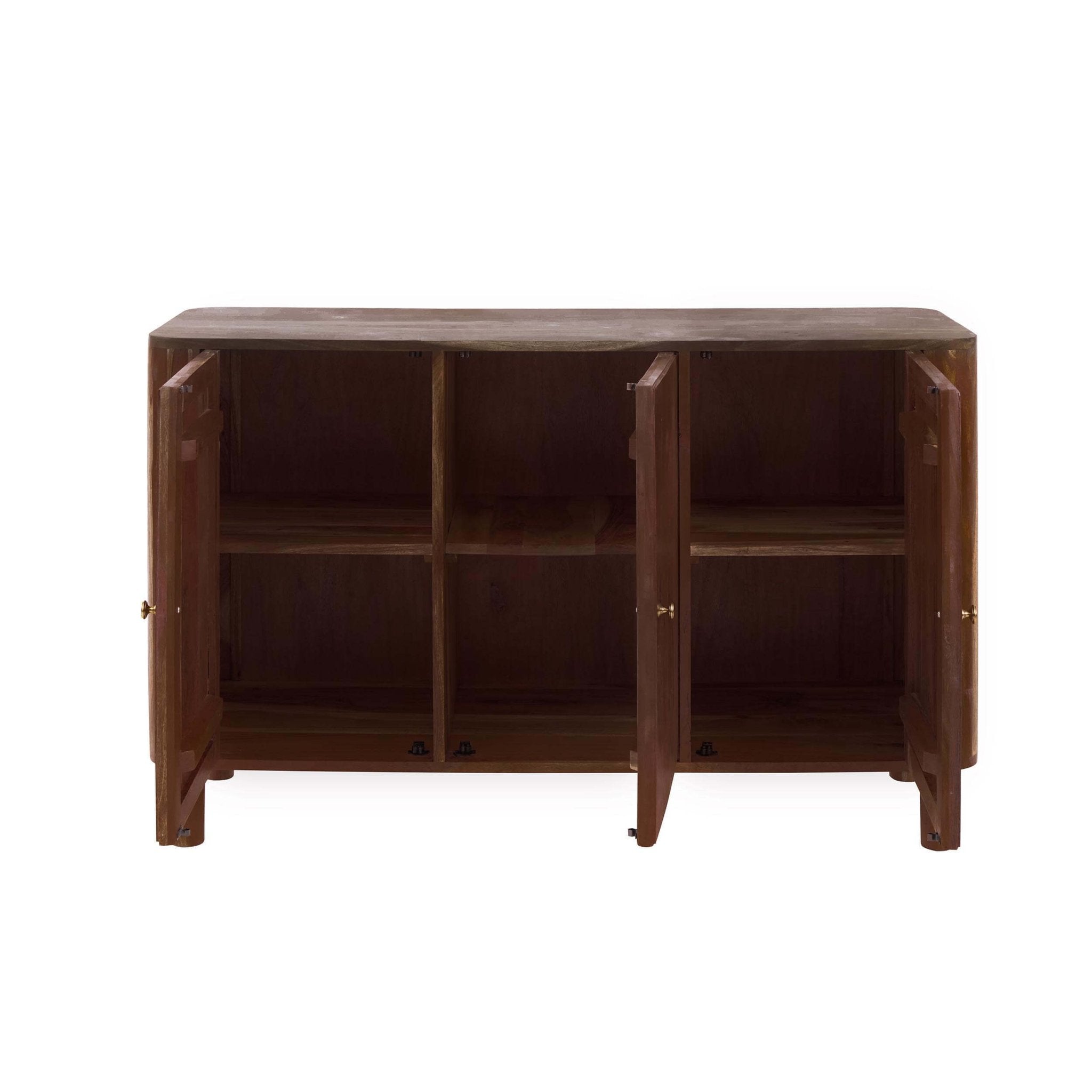Dusklia - Avery Acacia Wood 3 Door Sideboard - Walnut