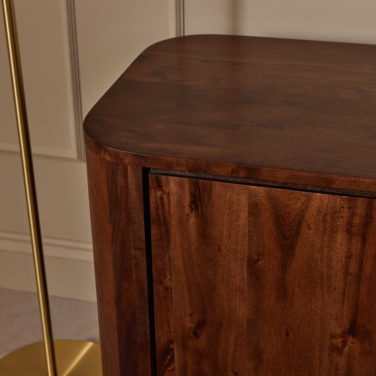 Dusklia - Avery Acacia Wood 3 Door Sideboard - Walnut
