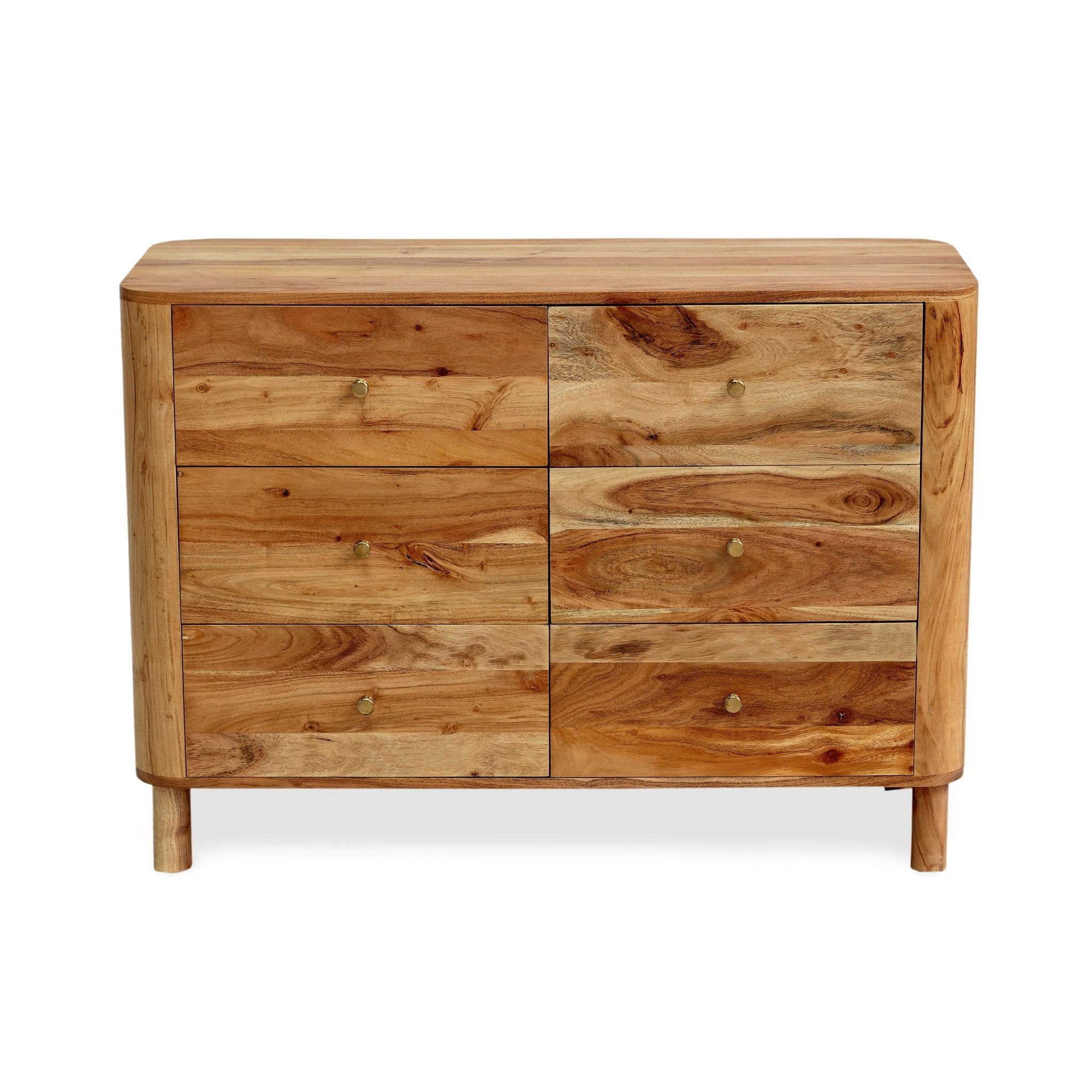 Dusklia - Avery Acacia Wood 6 Drawer Chest - Natural