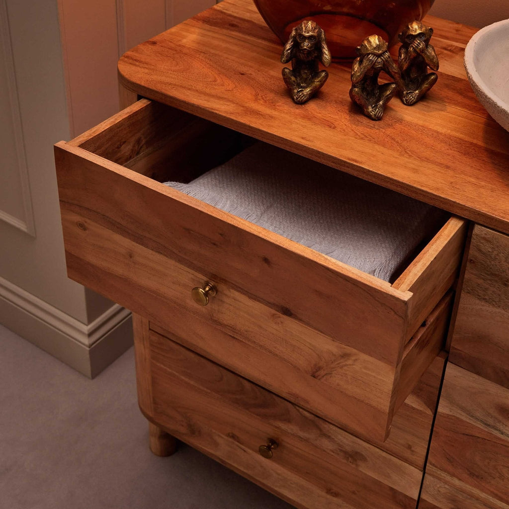 Dusklia - Avery Acacia Wood 6 Drawer Chest - Natural
