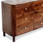 Dusklia - Avery Acacia Wood 6 Drawer Chest - Walnut