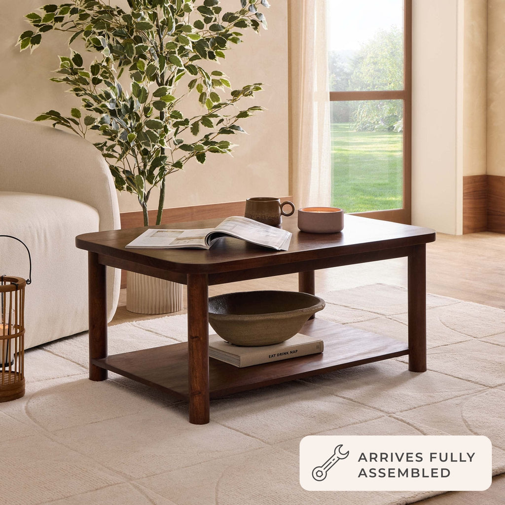 Dusklia - Avery Acacia Wood Coffee Table - Walnut