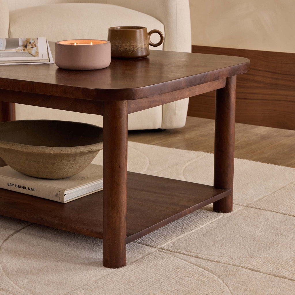 Dusklia - Avery Acacia Wood Coffee Table - Walnut