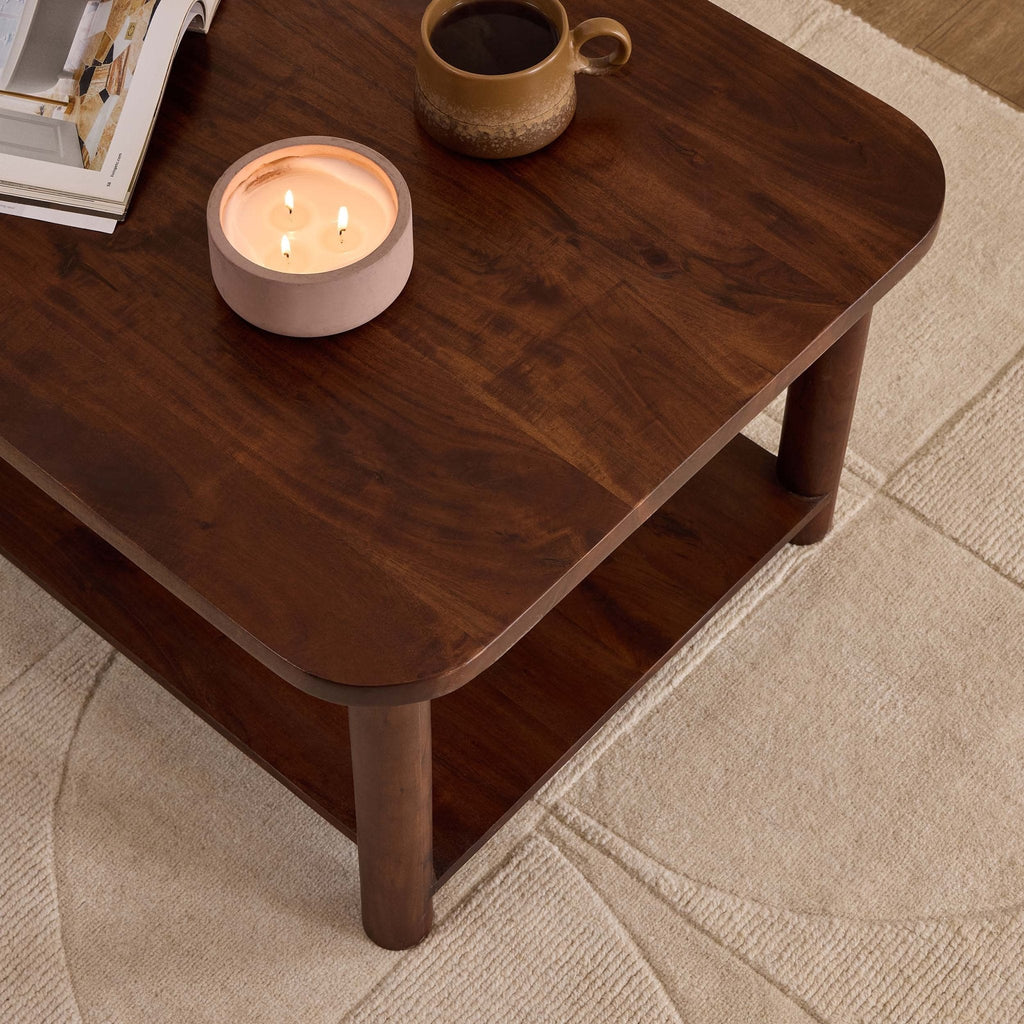Dusklia - Avery Acacia Wood Coffee Table - Walnut