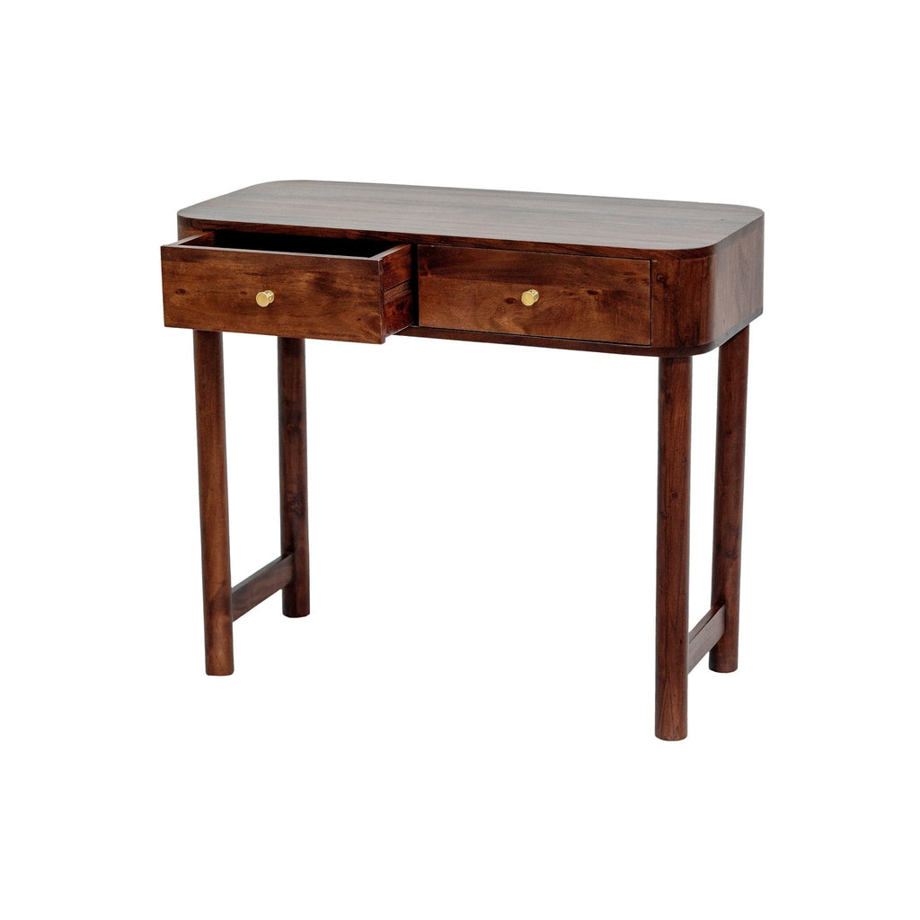 Dusklia - Avery Acacia Wood Dressing Table Console - Walnut
